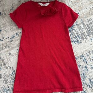2T H&M Red Short Sleeve Dress with Bow Detail